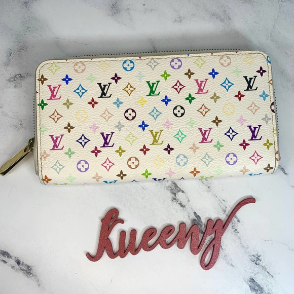 Louis Vuitton Multicolore Wallet Zippy vintage Takashi Murakami Long White/Blanc